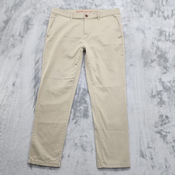 Weatherproof Pants Mens 34 x 30 Tan Chino 2.0 Every Day Slim Straight Stretch - Picture 1 of 14